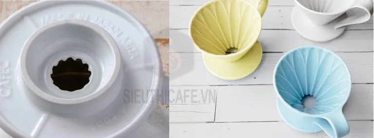 Japan Sanyo Petal Filter Cup Single Product V60 Ceramic Drip - Yellow-3192